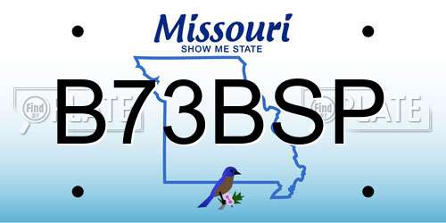B73BSP Missouri License Plate