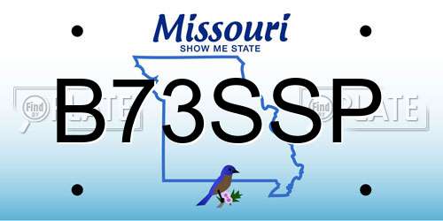 B73SSP Missouri License Plate