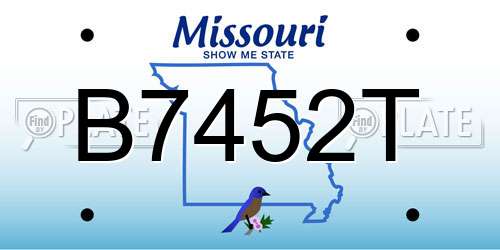 B7452T Missouri License Plate