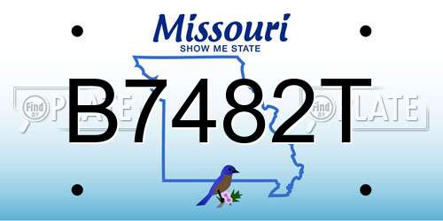 B7482T Missouri License Plate