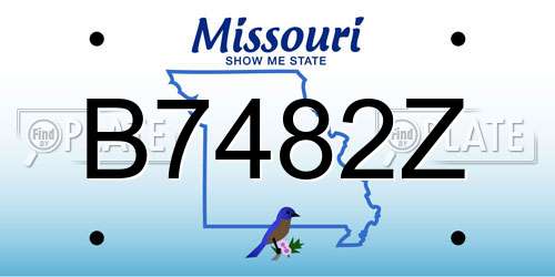 B7482Z Missouri License Plate