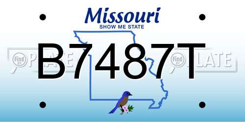 B7487T Missouri License Plate