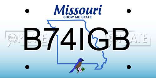 B74IGB Missouri License Plate