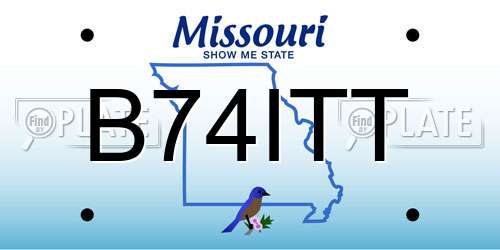 B74ITT Missouri License Plate