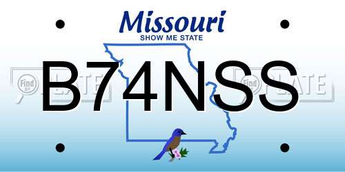 B74NSS Missouri License Plate