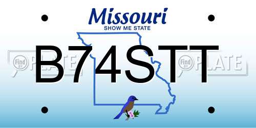 B74STT Missouri License Plate