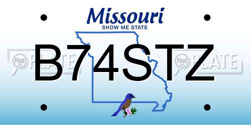B74STZ Missouri License Plate
