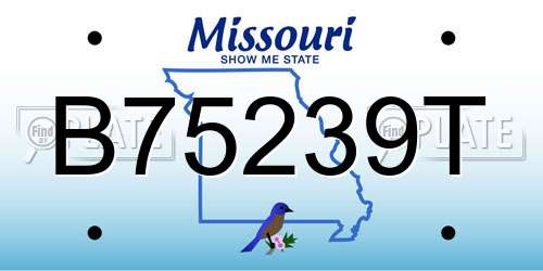 B75239T Missouri License Plate