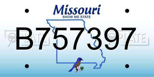B757397 Missouri License Plate