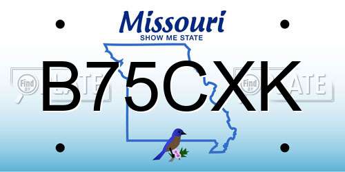 B75CXK Missouri License Plate