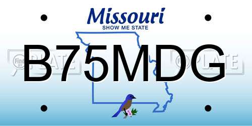 B75MDG Missouri License Plate