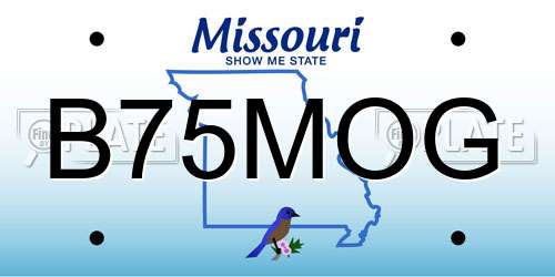 B75MOG Missouri License Plate