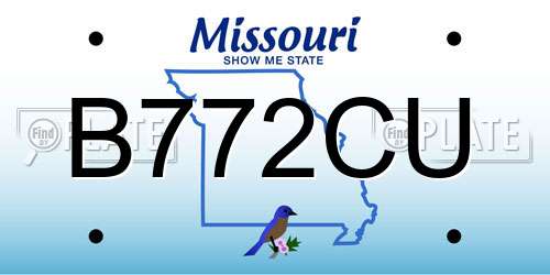 B772CU Missouri License Plate