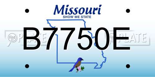 B7750E Missouri License Plate