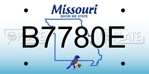 B7780E Missouri License Plate