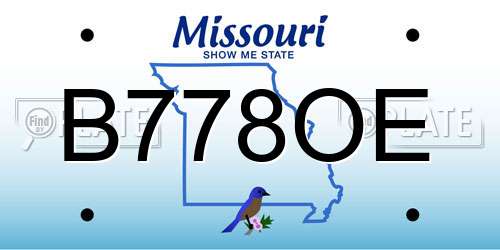 B778OE Missouri License Plate