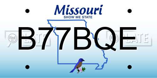 B77BQE Missouri License Plate