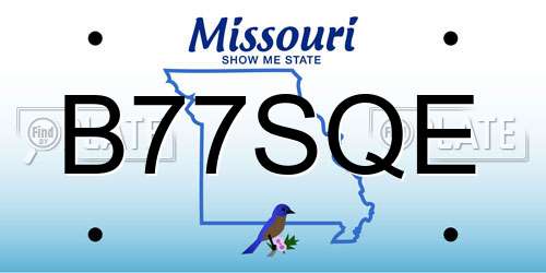 B77SQE Missouri License Plate