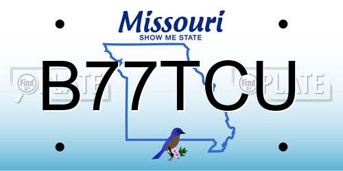 B77TCU Missouri License Plate
