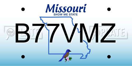 B77VMZ Missouri License Plate