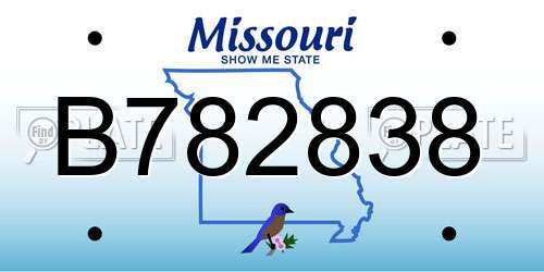 B782838 Missouri License Plate