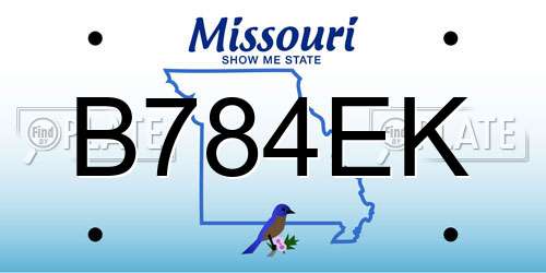 B784EK Missouri License Plate