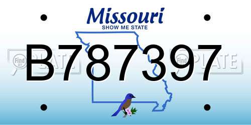 B787397 Missouri License Plate