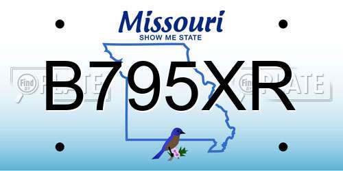 B795XR Missouri License Plate