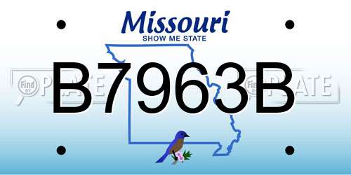 B7963B Missouri License Plate