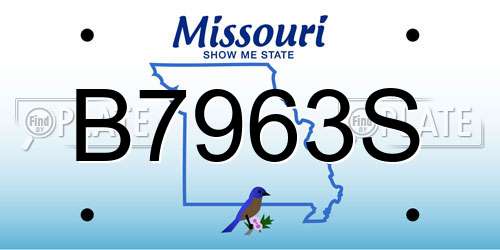 B7963S Missouri License Plate