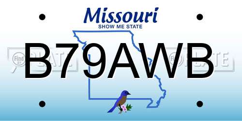 B79AWB Missouri License Plate