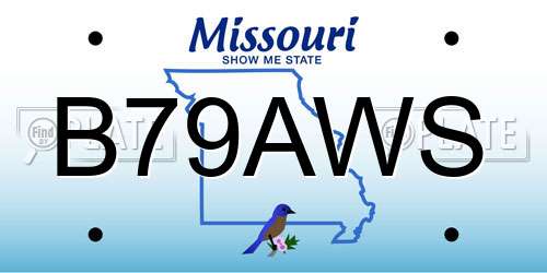 B79AWS Missouri License Plate