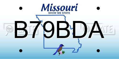 B79BDA Missouri License Plate