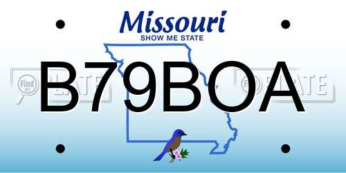 B79BOA Missouri License Plate
