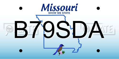 B79SDA Missouri License Plate