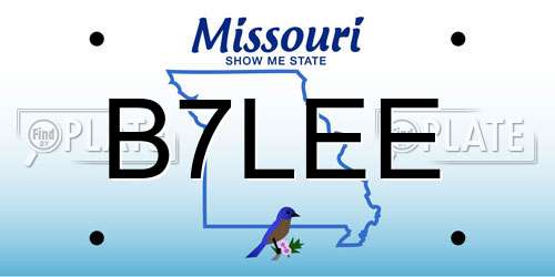B7LEE Missouri License Plate