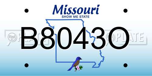 B8043O Missouri License Plate