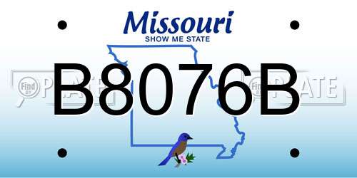 B8076B Missouri License Plate