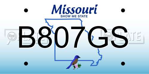 B807GS Missouri License Plate