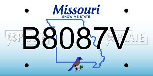 B8087V Missouri License Plate
