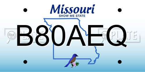 B80AEQ Missouri License Plate