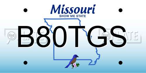 B80TGS Missouri License Plate