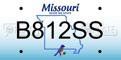 B812SS Missouri License Plate
