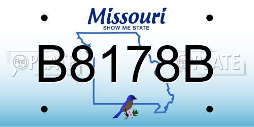 B8178B Missouri License Plate