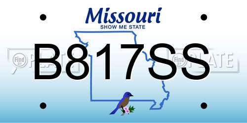 B817SS Missouri License Plate