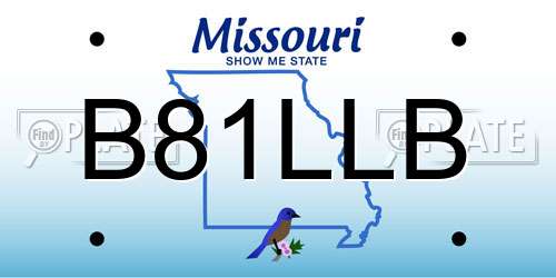 B81LLB Missouri License Plate