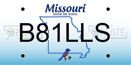 B81LLS Missouri License Plate