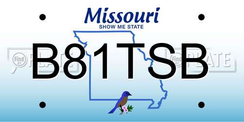 B81TSB Missouri License Plate