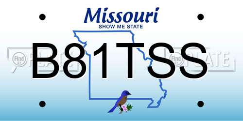 B81TSS Missouri License Plate