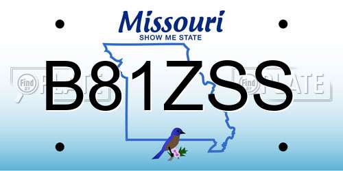 B81ZSS Missouri License Plate